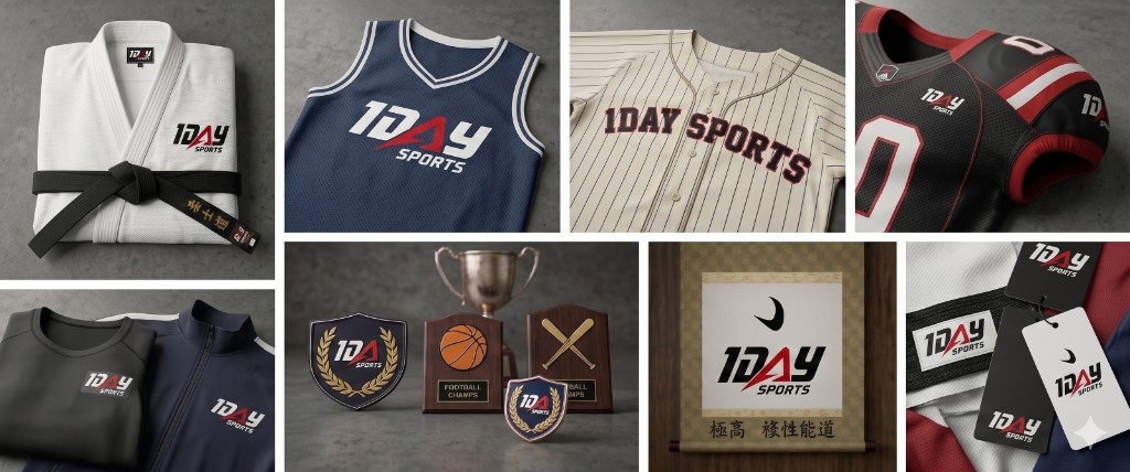 Collage B: additional jersey studies, plaques, laurel patches.